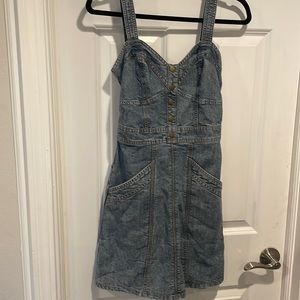 Vintage inspired jean dress with deep pockets